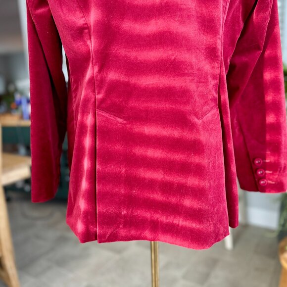 Stunning Red Velvet & Satin Cabi Ford Tuxedo Blazer Style 4623 Sz L - Picture 9 of 16